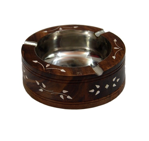 Desi Karigar Wooden Ash Tray,Antique Ash Tray, Showpiece,