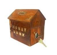 Desi Karigar Handicrafted Wooden Money Bank Home Style Kids Piggy Coin Box Gifts