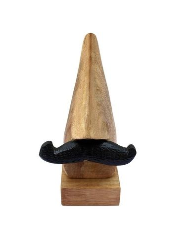 Desi Karigar Handmade Wooden Nose Shaped Spectacle Specs Eyeglass Holder Stand with Moustache