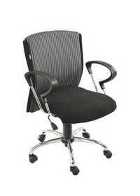 Sleek Chair - Leather Material, Single Piece, Matte Black Color | Chrome-plated Metal Base With Adjustable Tilt And Tension