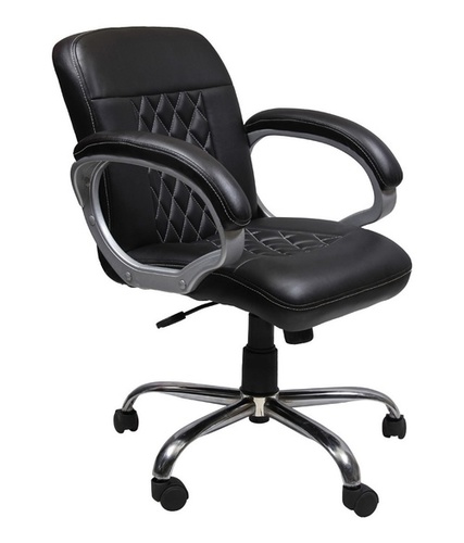 Office Chair - PU Leatherette & Engineered Wood, 508 x 483 x 1020 mm Dimensions, Easy Clean with Damp Cloth