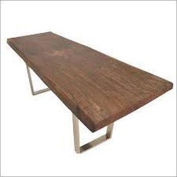 Wooden And Silver Industrial Table Design