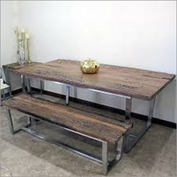 Restaurant Table - Solid Wood with Steel Accents | Durable, Easy to Clean, Elegant Design
