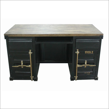 Black And Wooden Office Table