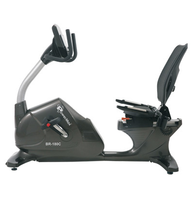 Recumbent Bike with Calories Counter - Gray, 260mm Seat, 25-Level Electromagnetic Resistance, Self-Powered | LED Display, Belt Drive, Comfortable Ventilated Seat, Max 170Kg User