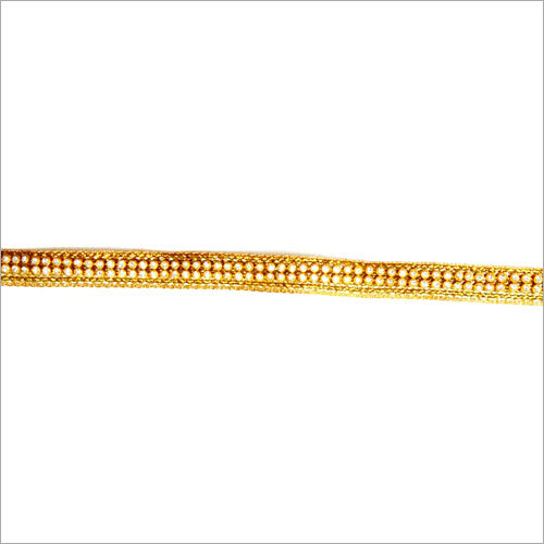 Hand Stone Work Lace - Silk Striped Design, One-Sided Elegance and Intricate Detailing