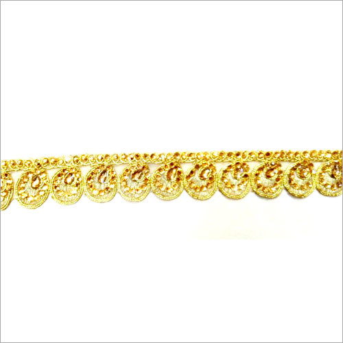 Stone Cut Work Lace - Silk 9 Meter (m) Long | One-Sided Design Stone Decoration Material for Elegant Display