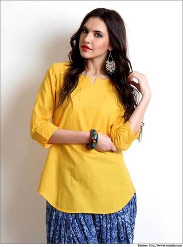 Yellow Short Kurti