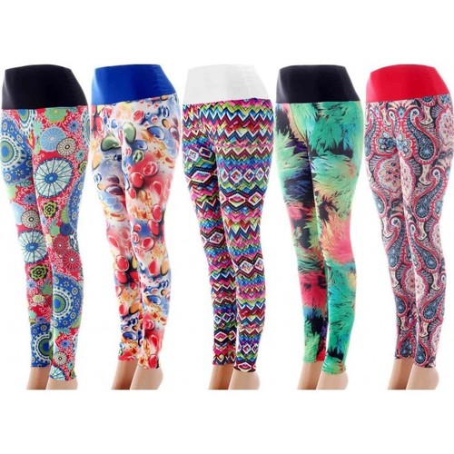 Printed Leggings - Cotton, L-XXXS, Multicolor | Stylish Printed Design for Ultimate Comfort and Versatility