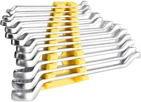Ring Spanner Sets - 12 Pieces, Sizes 6x7 to 30x32, Matte Finish Shallow Offset Ring End