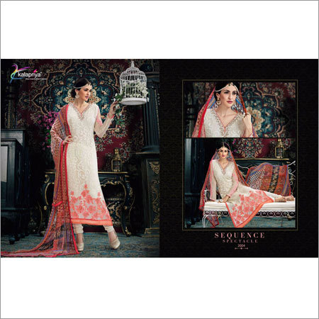 Designer Suits - Silk Blend, 54 Inches, Off-White | Elegant Design, Customizable Fit, Embroidery Work