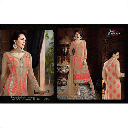 Ladies Suit - Net Fabric, Multiple Sizes, Peach Color | Elegant Design, Comfortable Fit, Embroidery Work, Stylish Look