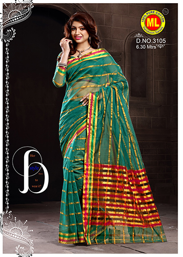 Green Cotton Saree