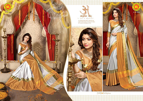 Plain Grey Cotton Saree