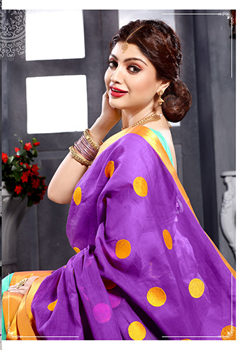 Green & Purple Cotton Saree