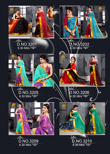 Multi Color Cotton Saree
