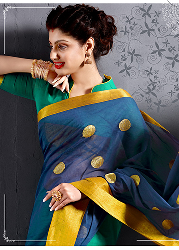 Green Cotton Saree