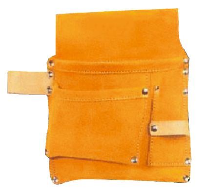 Leather Handyman Tool Holster - Base Split Leather, Large Main Pocket, Medium Flared Pocket, Small Tool Pockets, Triple Belt Level Inner Bit Pockets, Hammer Loop & Tape Holder, Double Stitched & Riveted for Strength