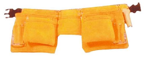 Work Apron - Base Split Leather 2 Large Pockets 3 Medium Nail Pockets 6 Small Tool Pockets Double Stitched & Rivet Reinforced Adjustable Quick Release Belt 2 Metal Hammer Holders