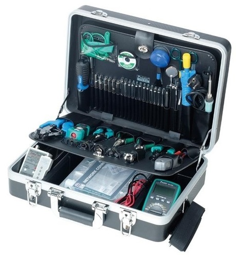 Master Network Installation Tool Kit - 110V Comprehensive Set of Network Testing Cutting Crimping and Stripping Tools