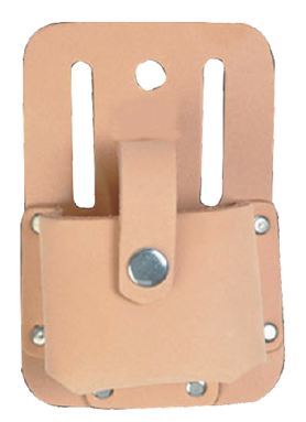Top Grain Tape Rule Holder - Rivet Reinforced Tape Pocket Pull Through Safety Snap