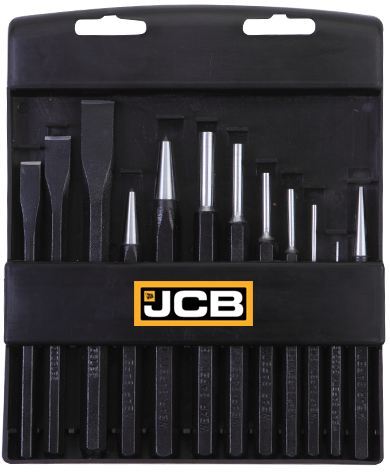 Punch & Chisel Set - 12 Pieces Including Cold Chisels, Center Punches, Starting Punches, Pin Punches | Durable Tool Type for Precision Metalworking