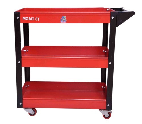 Tray Trolley - Electro Powder Coated, Fully Detachable, 20-30 kg Load Capacity | Stable Standing with Locking Castors, Ideal for Workshops and Garages