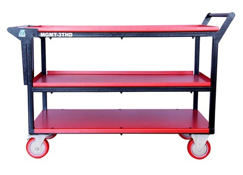 Heavy Duty Tray Trolley - 3-Tray Design, Load Capacity 70-100 Kgs | Durable Heavy Duty PU Castors, Locking Stability, Electro Powder Coated Finish, Instruction Pocket