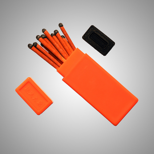 Survival Matches - Plastic 70x25x15mm, Orange | Waterproof, Windproof, Portable, Durable, 25 Matches
