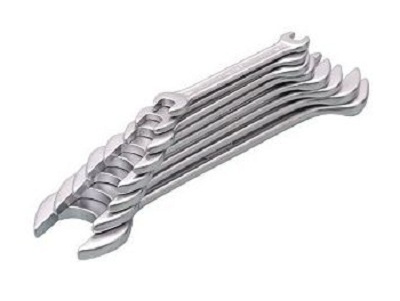 Open Spanner Wrench Set - 8 Pieces, Sizes: 6-7 to 20-22 mm, Durable Steel Construction, Versatile Tool for Vibrant Professionals