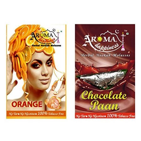 Desi Karigar Aroma Happiness Hookah Flavor - Pack of 2 (Orange - 50 g, Chocolate Paan - 50 g By DESI KARIGAR