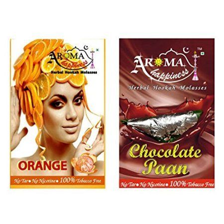 Desi Karigar Aroma Happiness Hookah Flavor - Pack of 2 (Orange - 50 g, Chocolate Paan - 50 g)