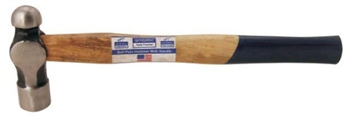 Ball Pein Hammer - Carbon Steel, Phosphated Finish, Fully Hardened and Tempered, Fitted with Seasoned Wood Handle