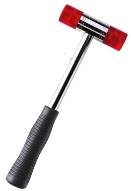 Soft Mallet Hammer - CA Hardened Nylon Faces, Mirror Polished Finish | Tubular Steel Handle With Rubber Grip