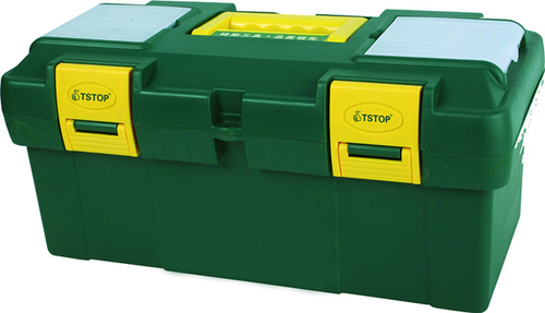 Tool Box - Plastic, 350 mm (15 Inch) Size, Black & Yellow | High Strength Impact Resistance, Durable ABS Lock and Handle, Enhanced Storage with Internal Pallets