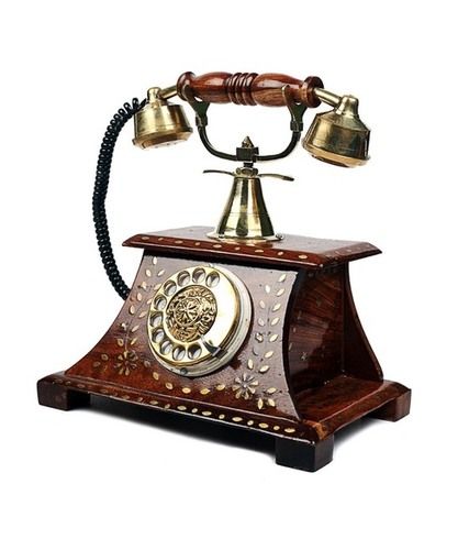 Desi Karigar Rosewood Antique Operational Telephone Maharaja Style