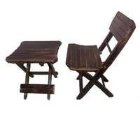 Desi Karigar Antique Child's wooden Folding Table & Chair Set