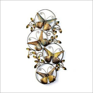 Wall Art Wrought Iron Butterfly Circles