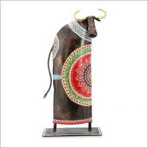 Wrought Iron Dell Cow Red Standing