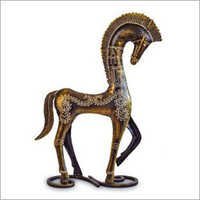 Wrought Iron A-ash Dancing Horse - Wrought Iron, 17/13x12/8x4.5 Inches, Gold | Elegant Design, Contemporary Style, Two Sizes