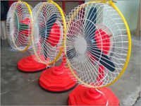 Table Pedestal Fans - Plastic Body, Red Metal Cage, 12v Dc, 20w, 1200 Rpm, Three Speed, Solar Powered