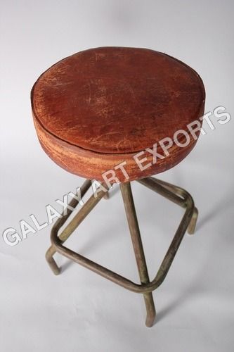 Metal Leather Stool