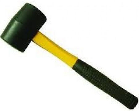 Rubber Hammer - Fiberglass Handle | Durable Rubber Head for Effective Striking, Lightweight and Shock Absorbing Design for Controlled Impact