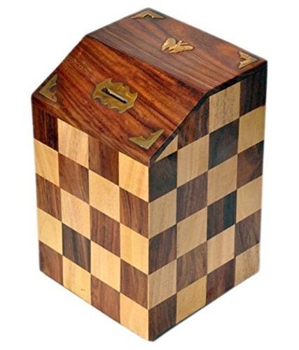 Desi Karigar Handicrafted Wooden Money Bank Antique Kids Piggy Coin Box Gifts