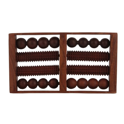 Desi Karigar Wooden Roller Foot Massager for Body Stress Acupressure Feet Care Sheesham Wood