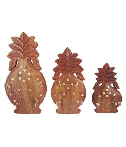 Desi Karigar Beautiful Wooden Handicrafts Wall Hanging And Wall key Holders Set of 3
