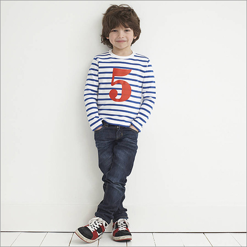 White Kids Round Neck T- Shirt