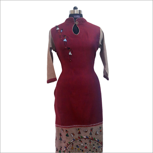Hand Art Linen Kurti