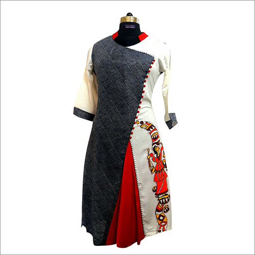 French Knots Hand Painted Cotton Kurti