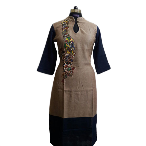 Handpainted linen kurti